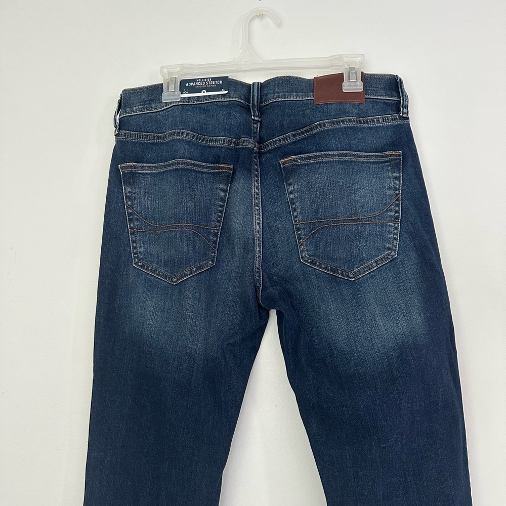 Hollister Men's Dark Blue Skinny Jeans 34x36